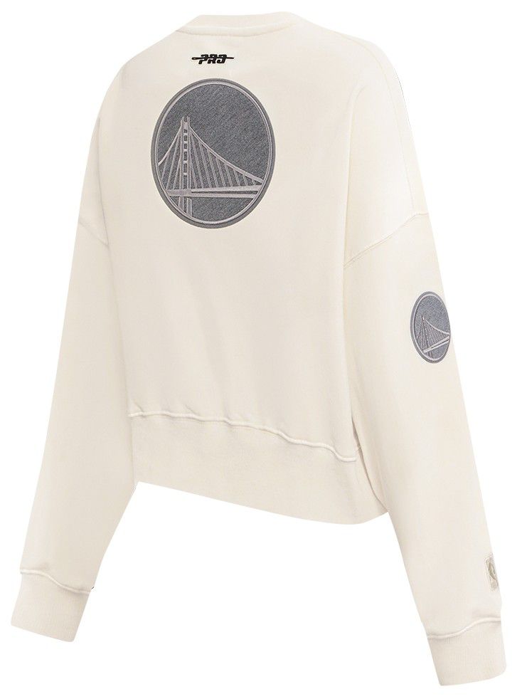Pro Standard Women's Golden State Warriors Off White Reverse French Terry Crewneck Sweatshirt product image