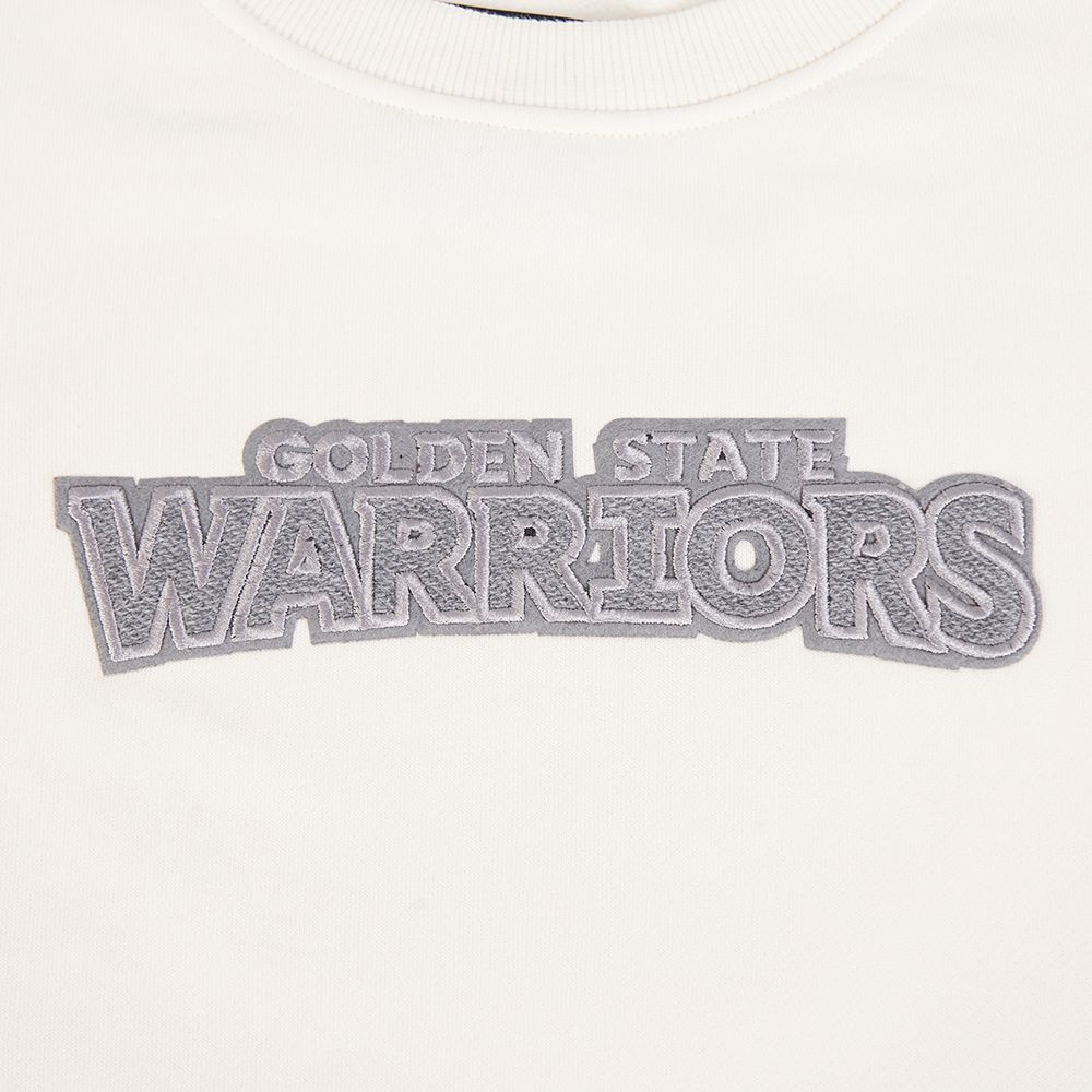 Pro Standard Women's Golden State Warriors Off White Reverse French Terry Crewneck Sweatshirt product image