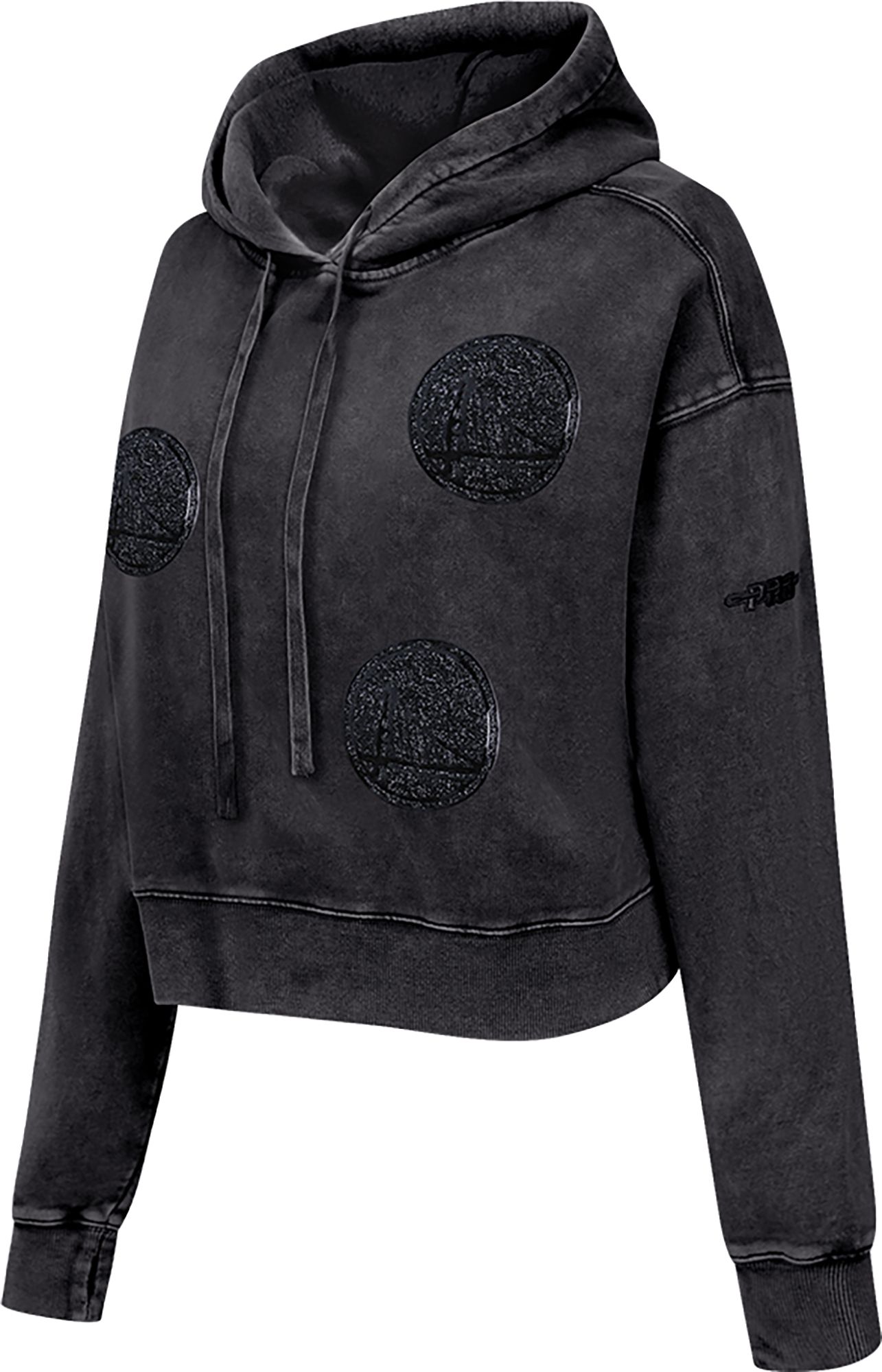 Pro Standard Women's Golden State Warriors Black Crystalline Cropped Pullover Hoodie product image