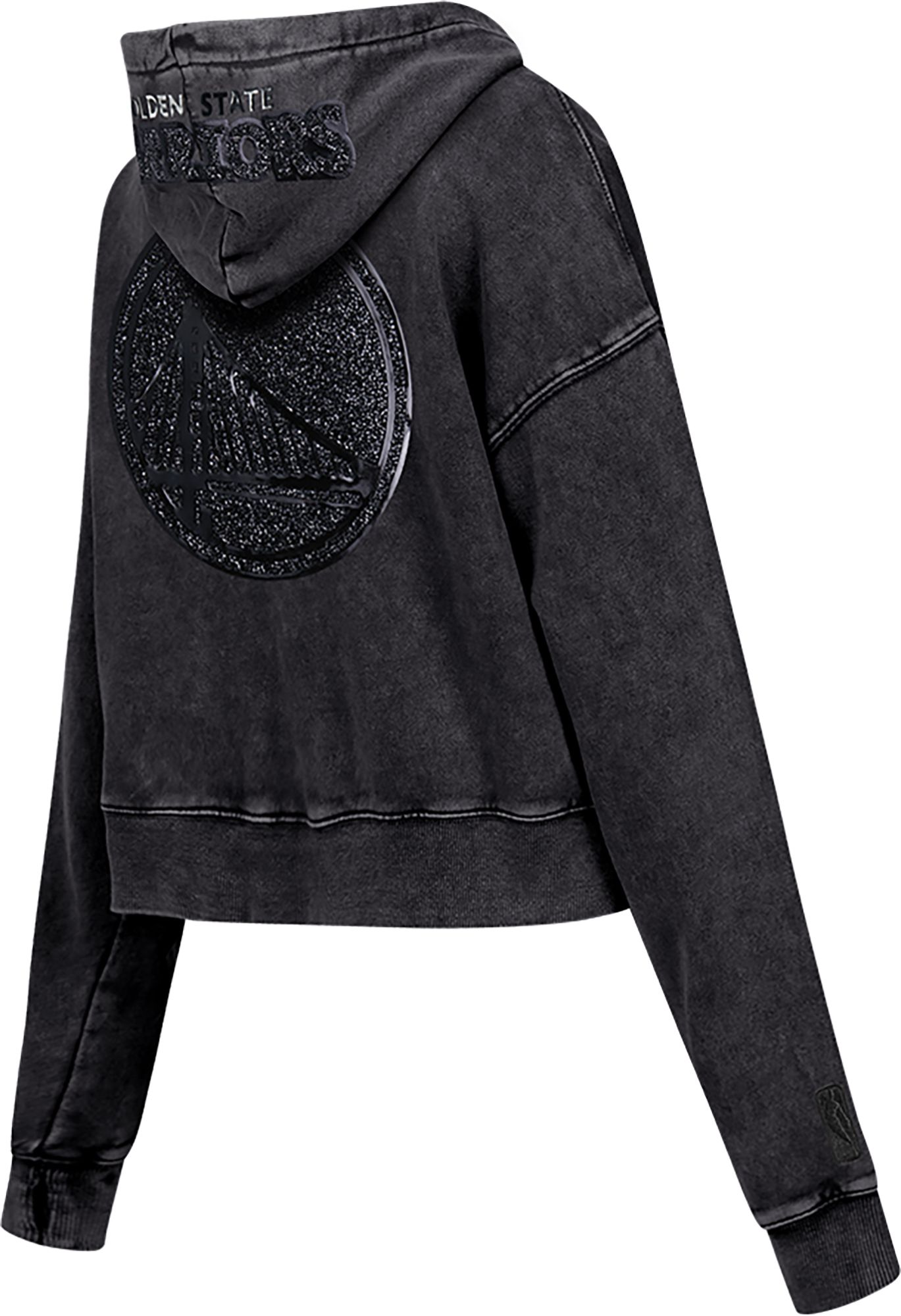 Pro Standard Women's Golden State Warriors Black Crystalline Cropped Pullover Hoodie product image