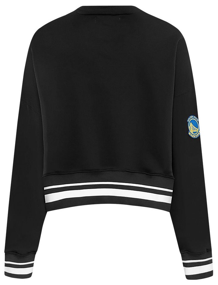 Pro Standard Women's Golden State Warriors Black Mash Up Rib Fleece Crewneck Sweatshirt product image