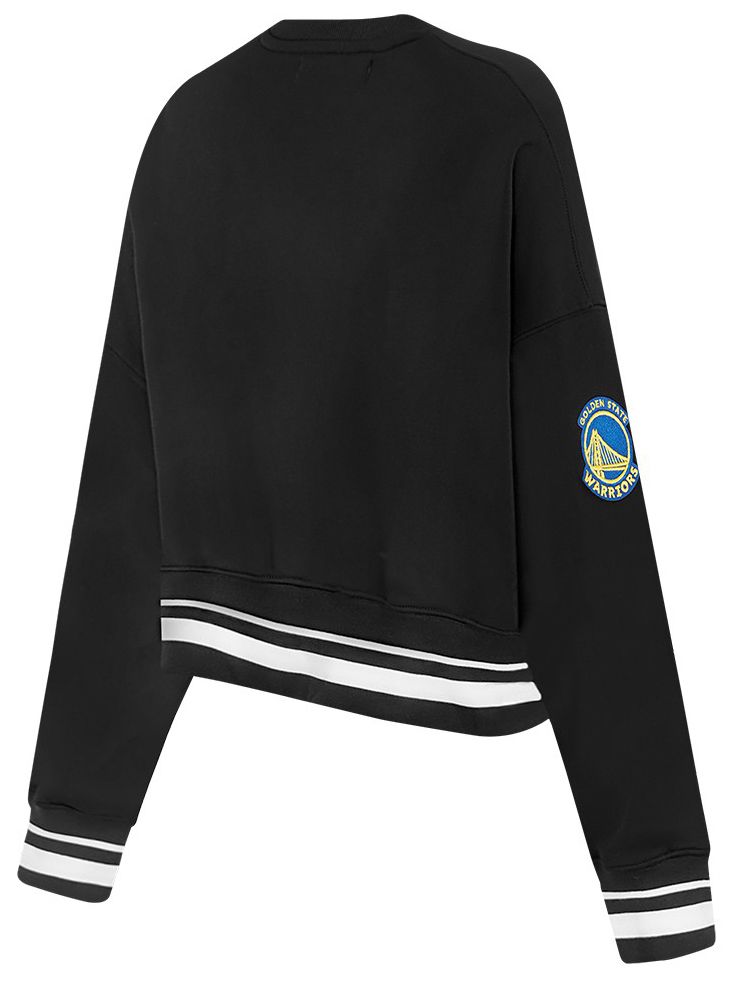 Pro Standard Women's Golden State Warriors Black Mash Up Rib Fleece Crewneck Sweatshirt product image