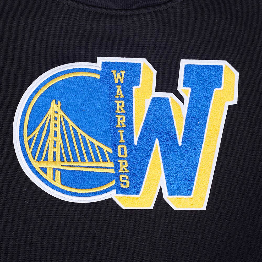 Pro Standard Women's Golden State Warriors Black Mash Up Rib Fleece Crewneck Sweatshirt product image