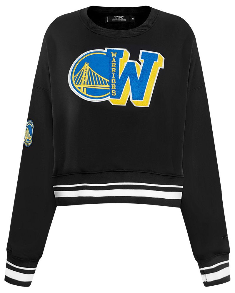 Pro Standard Women's Golden State Warriors Black Mash Up Rib Fleece Crewneck Sweatshirt product image