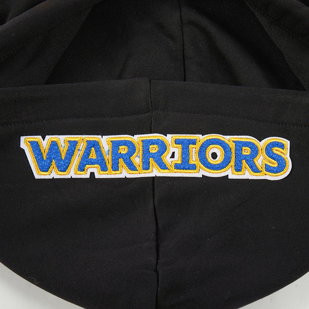 Pro Standard Women's Golden State Warriors Black Mash Up Rib Cropped Fleece Pullover Hoodie product image