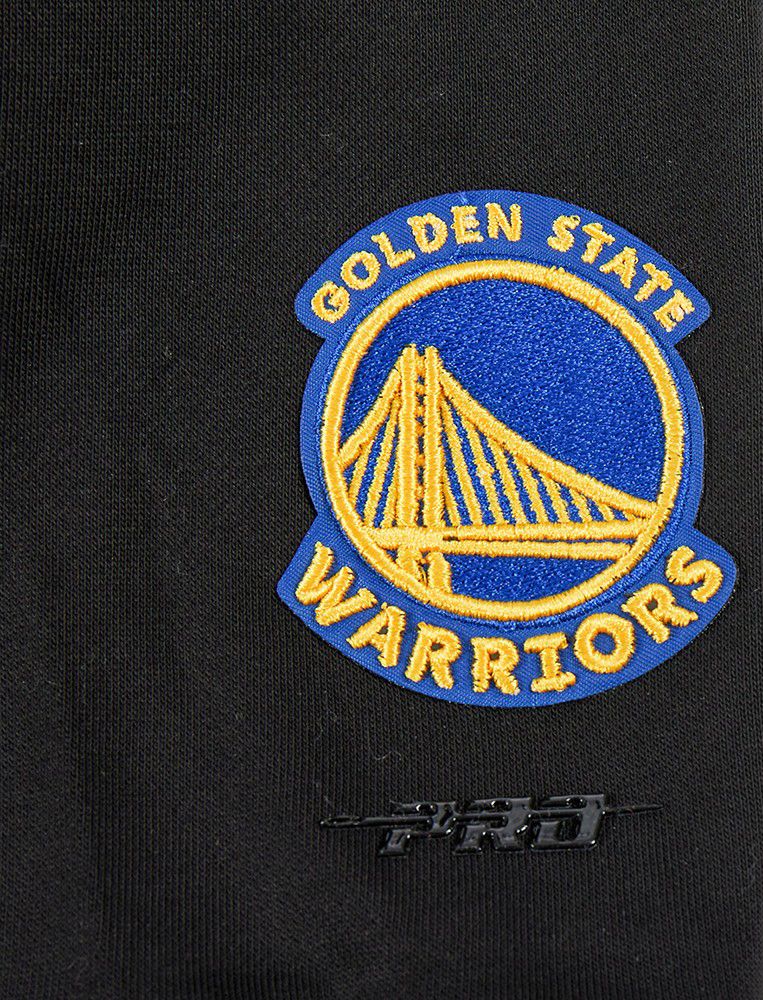 Pro Standard Women's Golden State Warriors Black Mash Up Rib Cropped Fleece Pullover Hoodie product image