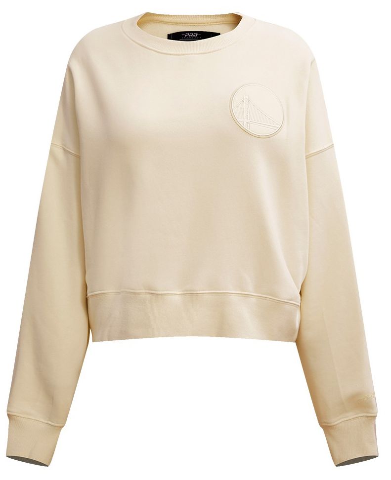 Pro Standard Women's Golden State Warriors Off White Neutral Fleece Crewneck Sweatshirt product image