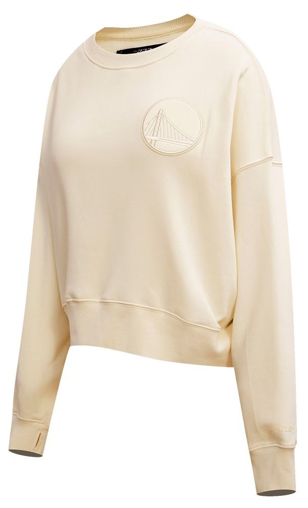 Pro Standard Women's Golden State Warriors Off White Neutral Fleece Crewneck Sweatshirt product image