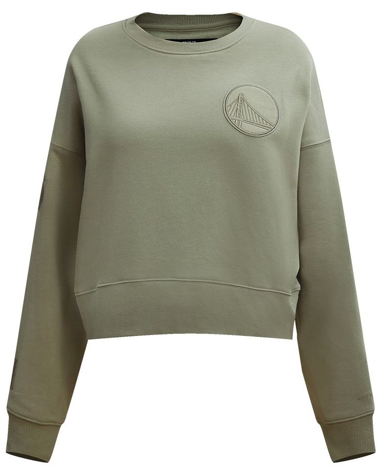 Pro Standard Women's Golden State Warriors Taupe Neutral Fleece Crewneck Sweatshirt product image