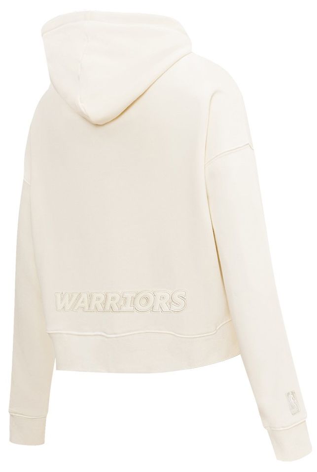Pro Standard Women's Golden State Warriors Off White Neutral Cropped Fleece Pullover Hoodie product image