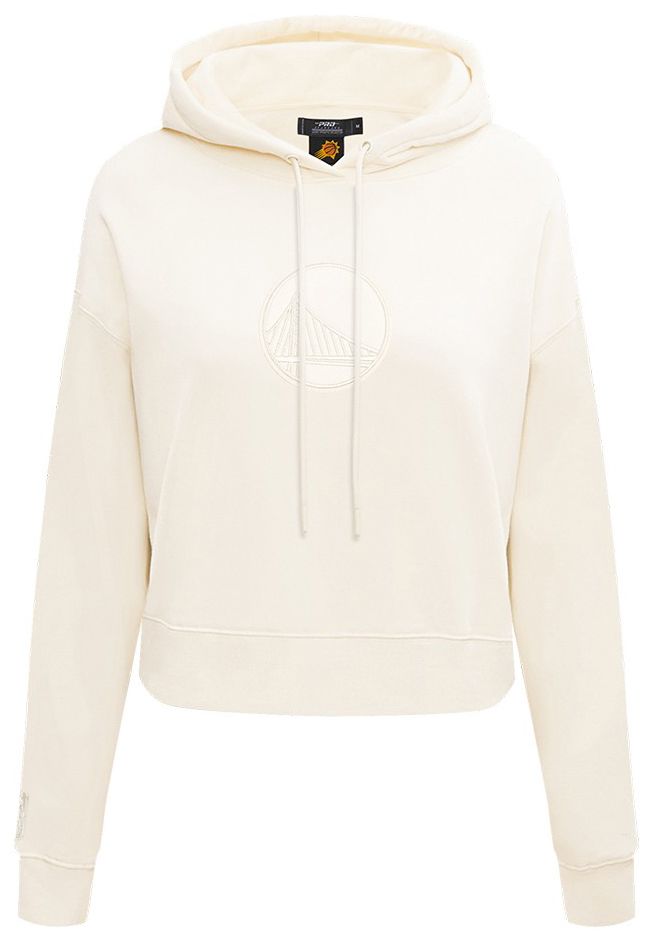 Pro Standard Women's Golden State Warriors Off White Neutral Cropped Fleece Pullover Hoodie product image