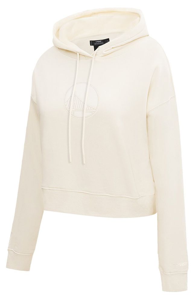 Pro Standard Women's Golden State Warriors Off White Neutral Cropped Fleece Pullover Hoodie product image