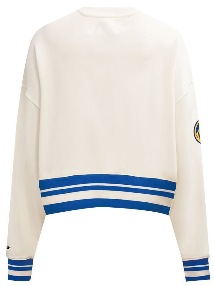 Pro Standard Women's Golden State Warriors Off White Retro Classic Fleece Crewneck Sweatshirt product image
