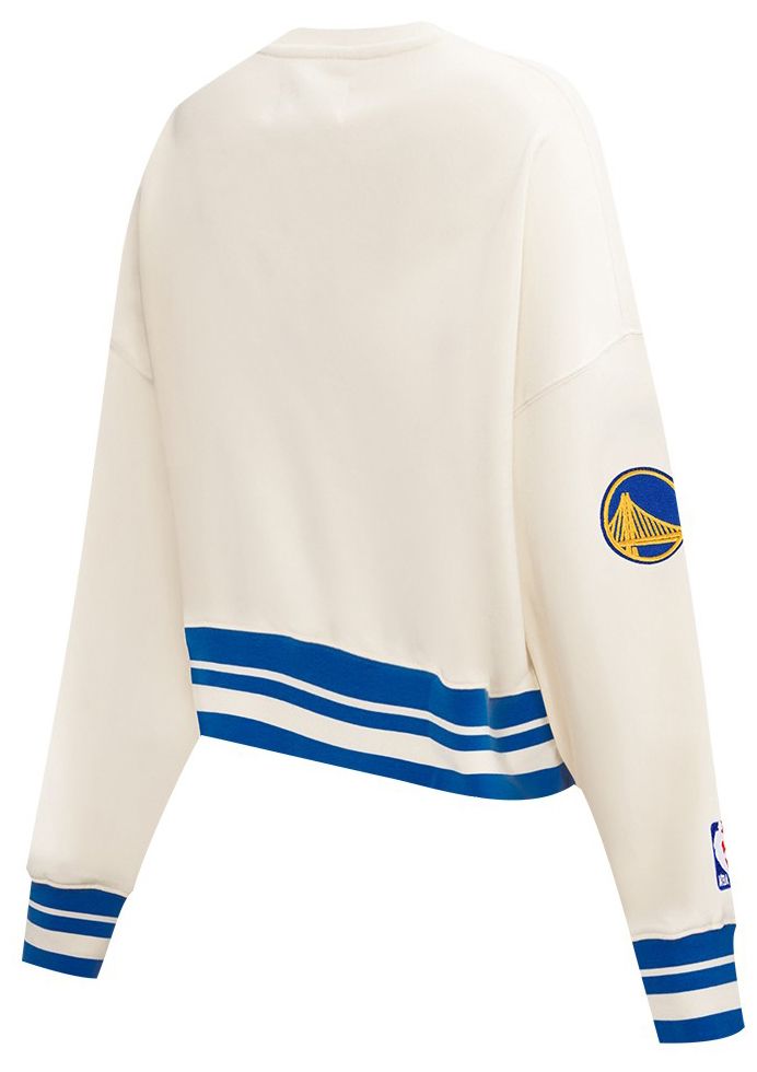 Pro Standard Women's Golden State Warriors Off White Retro Classic Fleece Crewneck Sweatshirt product image