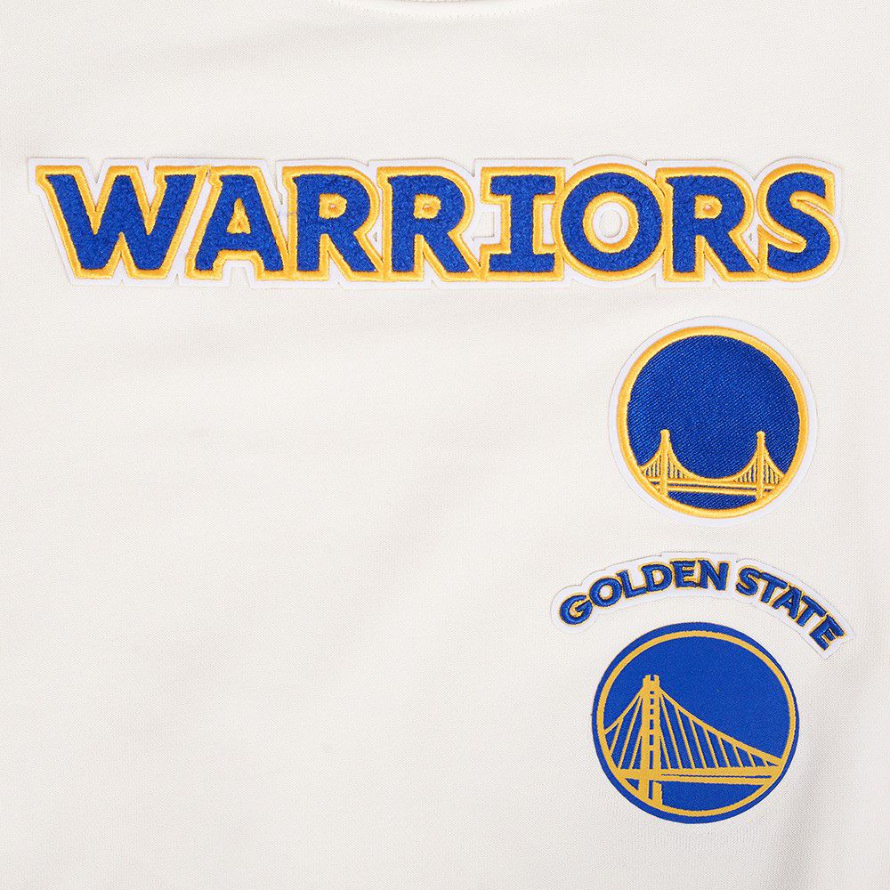 Pro Standard Women's Golden State Warriors Off White Retro Classic Fleece Crewneck Sweatshirt product image