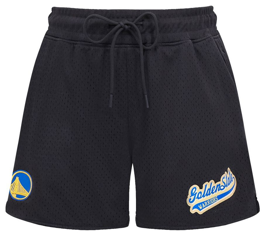 Pro Standard Women's Golden State Warriors Black Script Tail Mesh Shorts product image