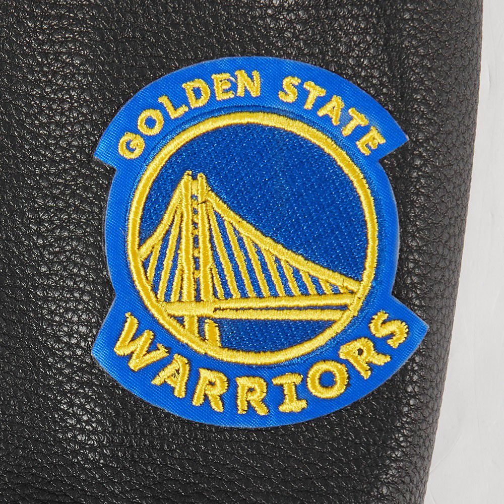 Pro Standard Women's Golden State Warriors Black Mash Up Rib Wool Varsity Jacket product image