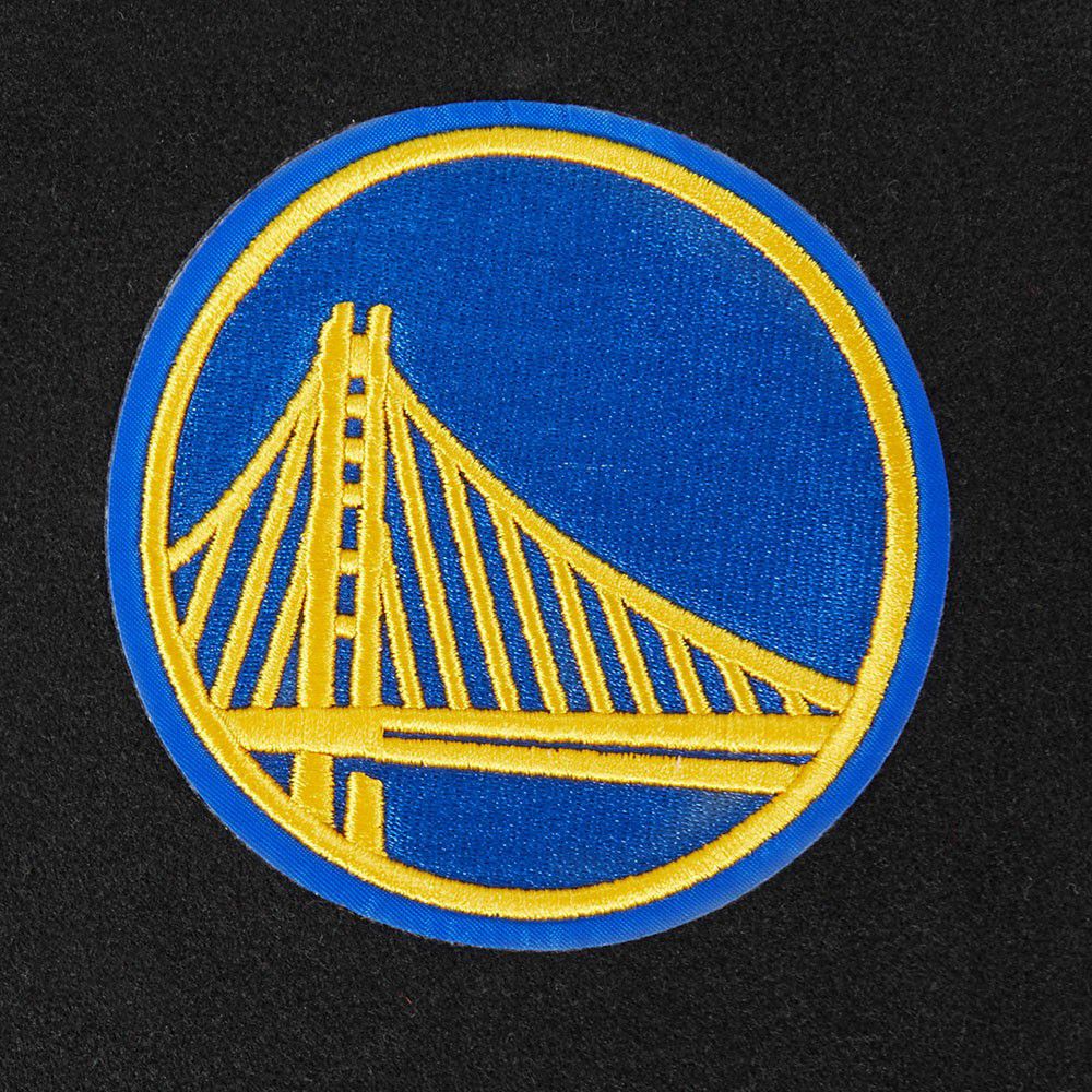 Pro Standard Women's Golden State Warriors Black Mash Up Rib Wool Varsity Jacket product image