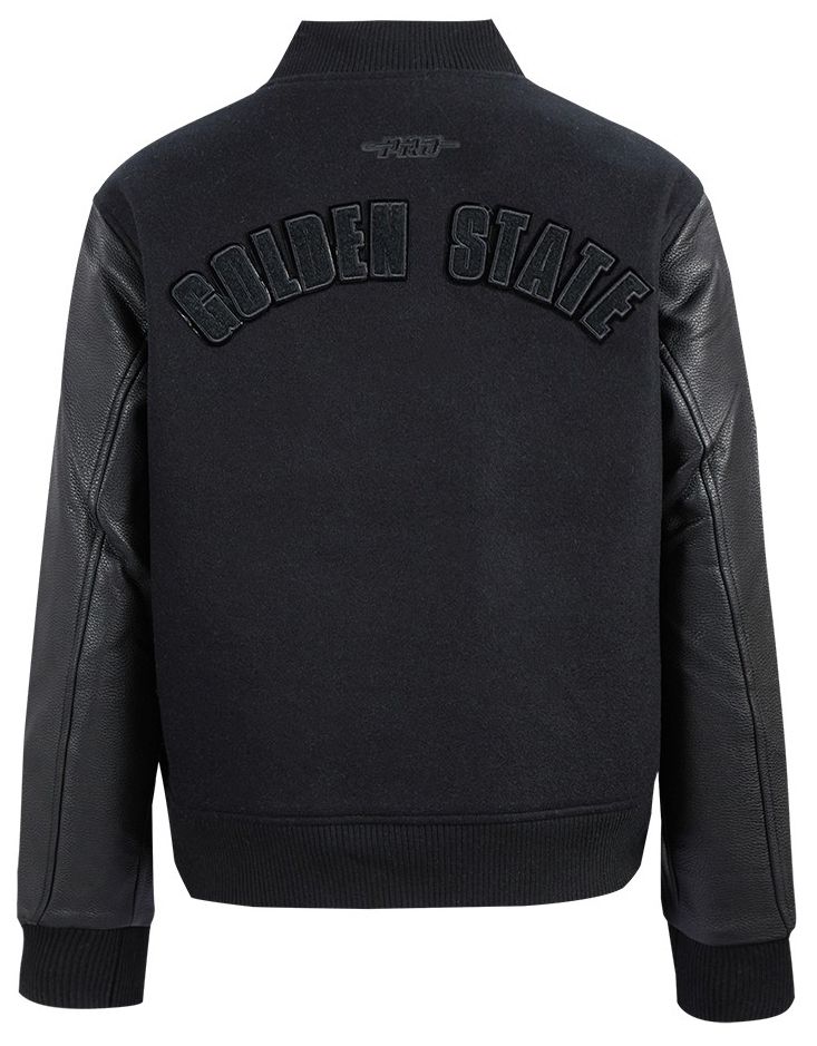Pro Standard Women's Golden State Warriors Black Classic Rib Wool Varsity Jacket product image