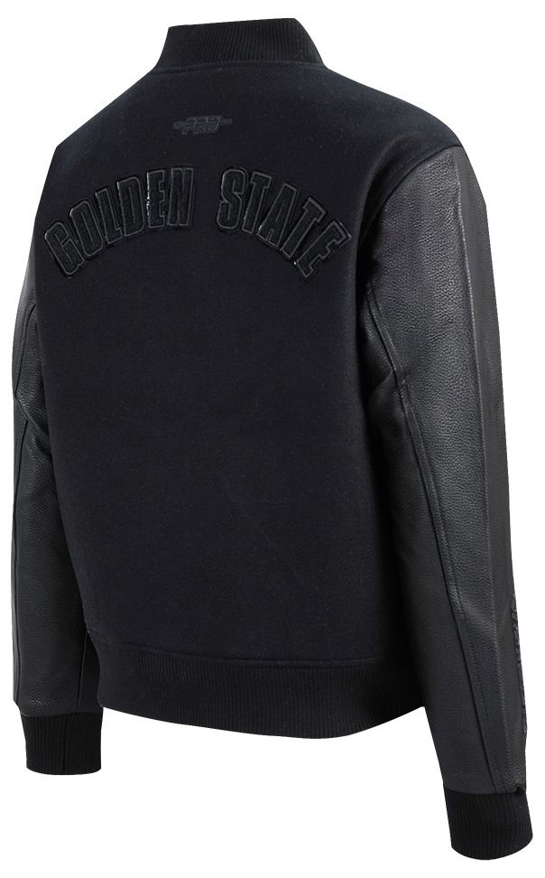 Pro Standard Women's Golden State Warriors Black Classic Rib Wool Varsity Jacket product image