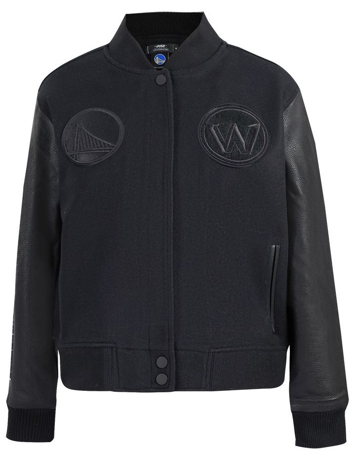 Pro Standard Women's Golden State Warriors Black Classic Rib Wool Varsity Jacket product image