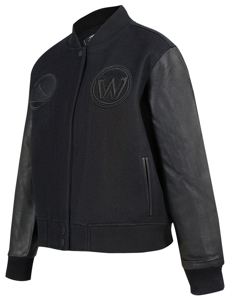 Pro Standard Women's Golden State Warriors Black Classic Rib Wool Varsity Jacket product image