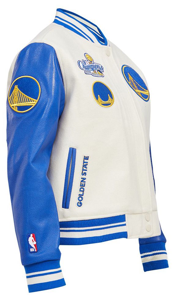 Pro Standard Women's Golden State Warriors Off White Classic Varsity Jacket product image