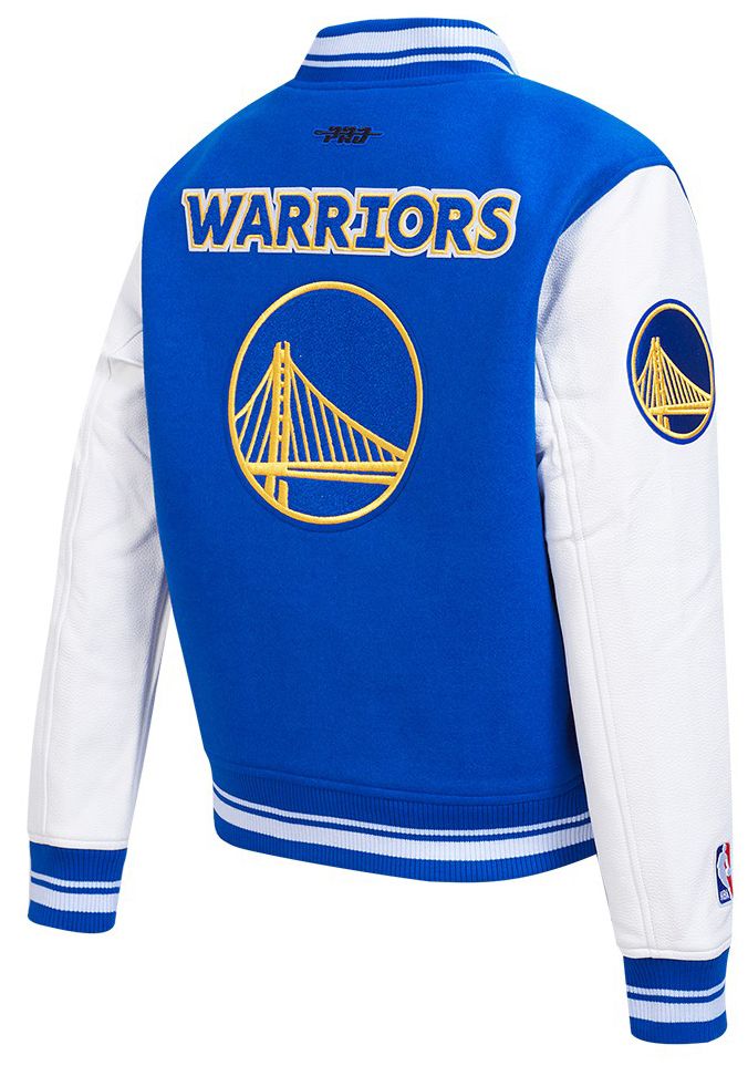 Pro Standard Women's Golden State Warriors Blue Classic Rib Wool Varsity Jacket product image