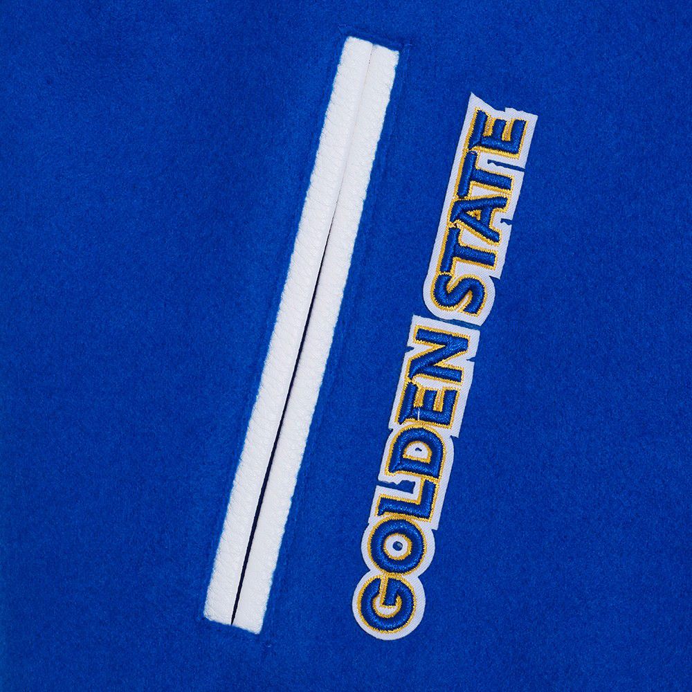 Pro Standard Women's Golden State Warriors Blue Classic Rib Wool Varsity Jacket product image
