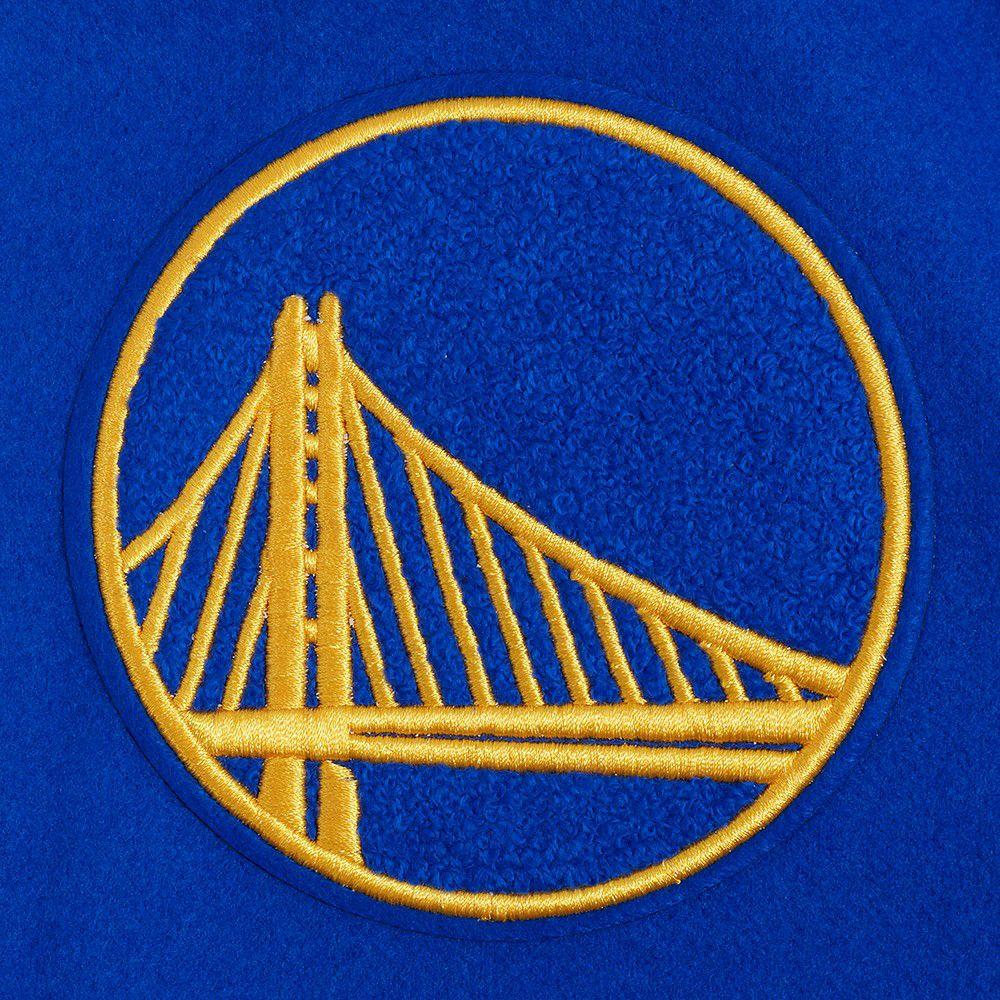 Pro Standard Women's Golden State Warriors Blue Classic Rib Wool Varsity Jacket product image