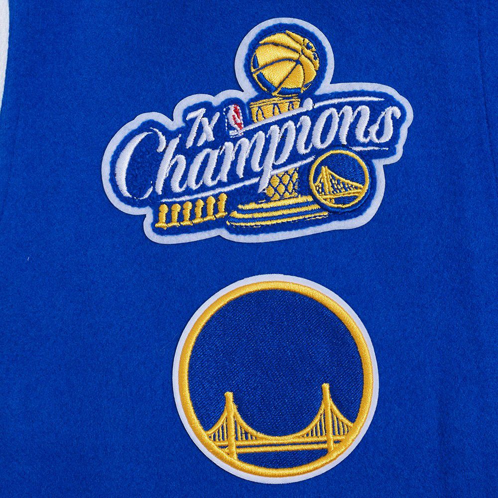 Pro Standard Women's Golden State Warriors Blue Classic Rib Wool Varsity Jacket product image