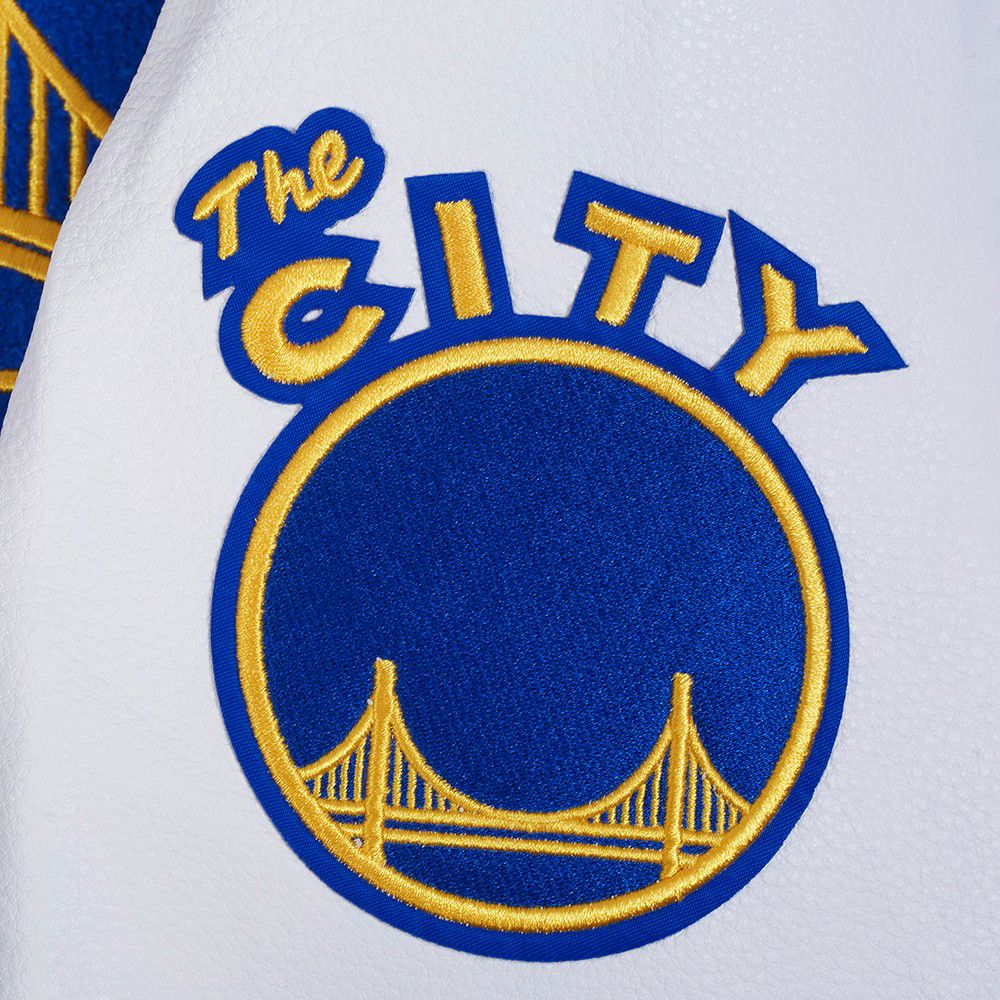 Pro Standard Women's Golden State Warriors Blue Classic Rib Wool Varsity Jacket product image