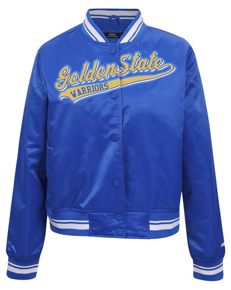 Pro Standard Women's Golden State Warriors Blue Script Tail Satin Jacket product image