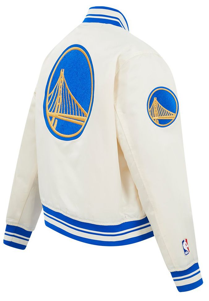 Pro Standard Women's Golden State Warriors Off White Retro Classic Rib Satin Jacket product image