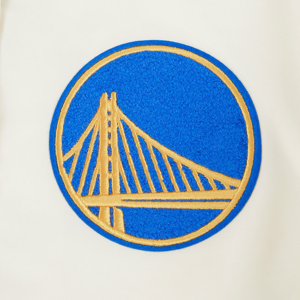 Pro Standard Women's Golden State Warriors Off White Retro Classic Rib Satin Jacket product image