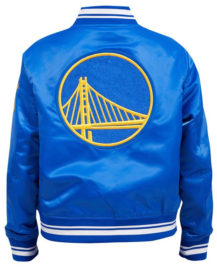 Pro Standard Women's Golden State Warriors Blue Retro Classic Rib Satin Jacket product image
