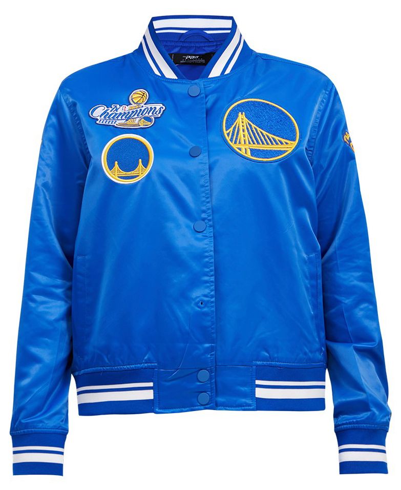 Pro Standard Women's Golden State Warriors Blue Retro Classic Rib Satin Jacket product image