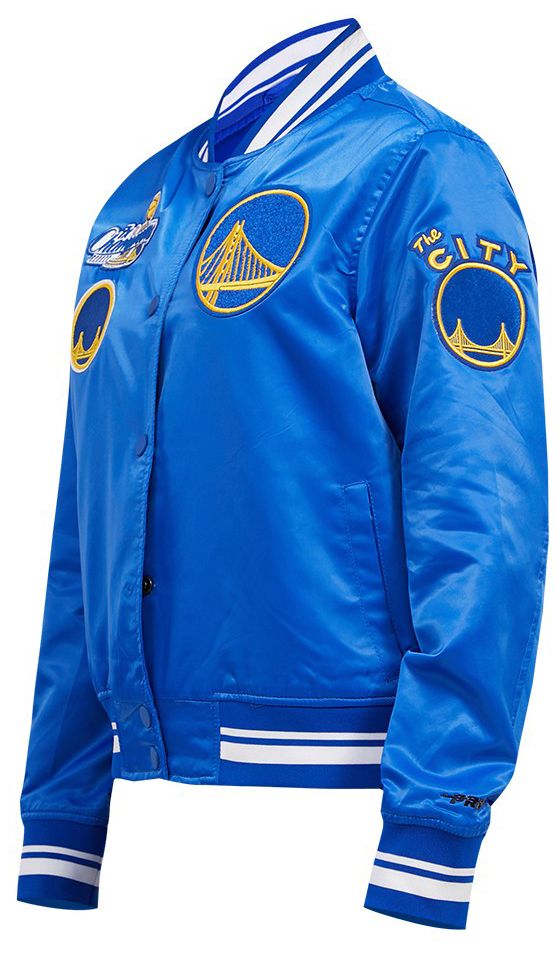 Pro Standard Women's Golden State Warriors Blue Retro Classic Rib Satin Jacket product image
