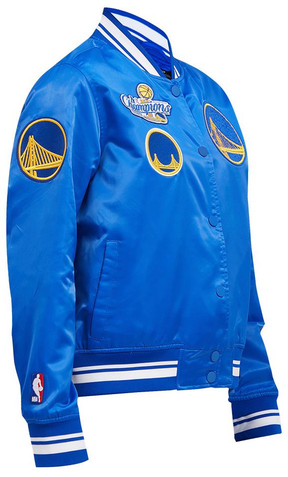 Pro Standard Women's Golden State Warriors Blue Retro Classic Rib Satin Jacket product image