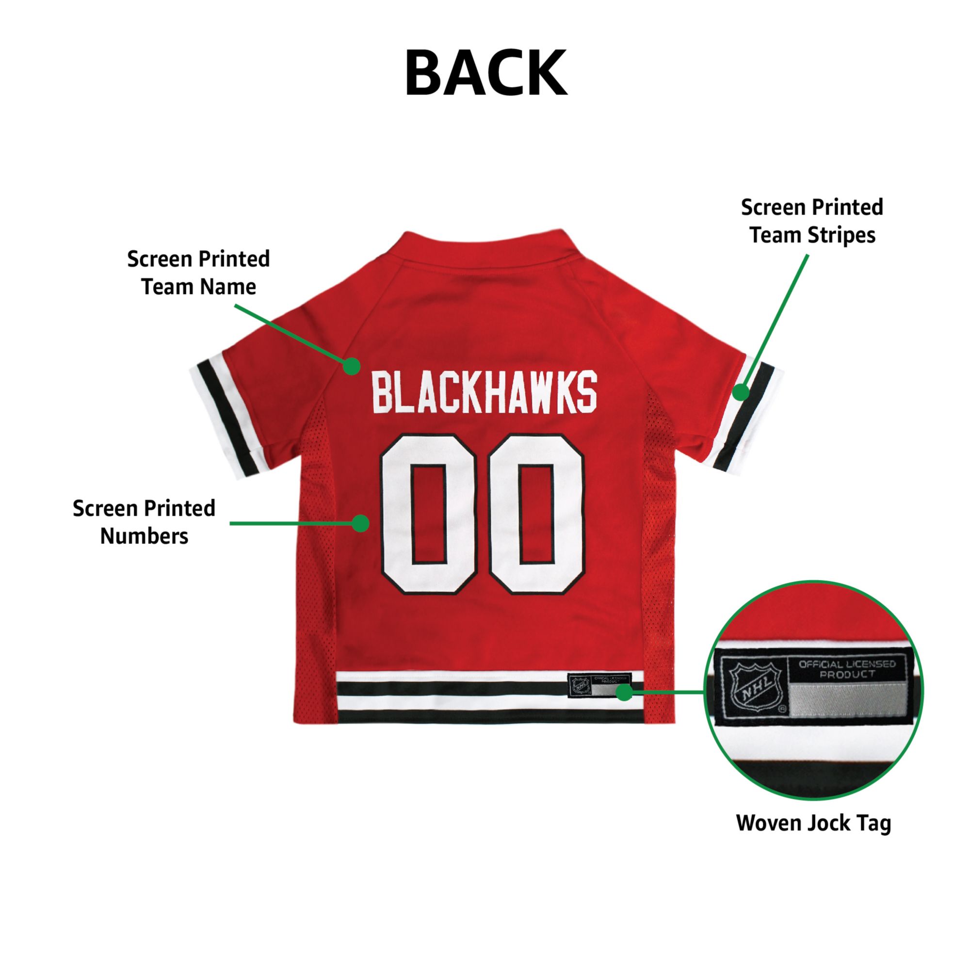 Pets First NHL Chicago Blackhawks Pet Jersey product image