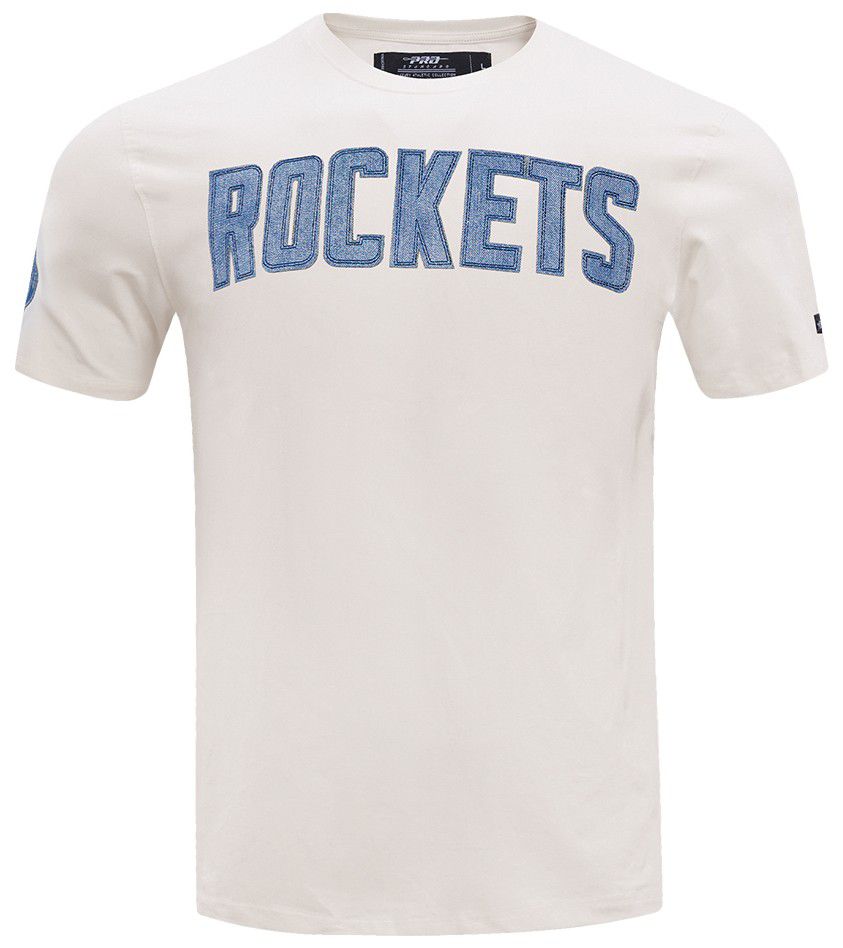 Pro Standard Men's Houston Rockets Blue Linen Varsity Short Sleeve T-Shirt product image