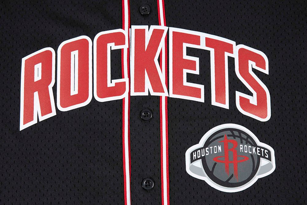 Pro Standard Men's Houston Rockets Black Classic Mesh Button Down Shirt product image