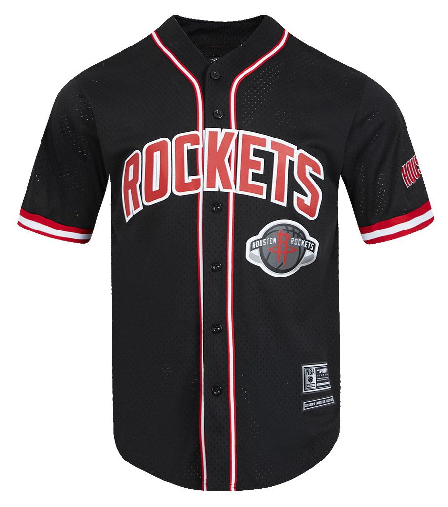 Pro Standard Men's Houston Rockets Black Classic Mesh Button Down Shirt product image