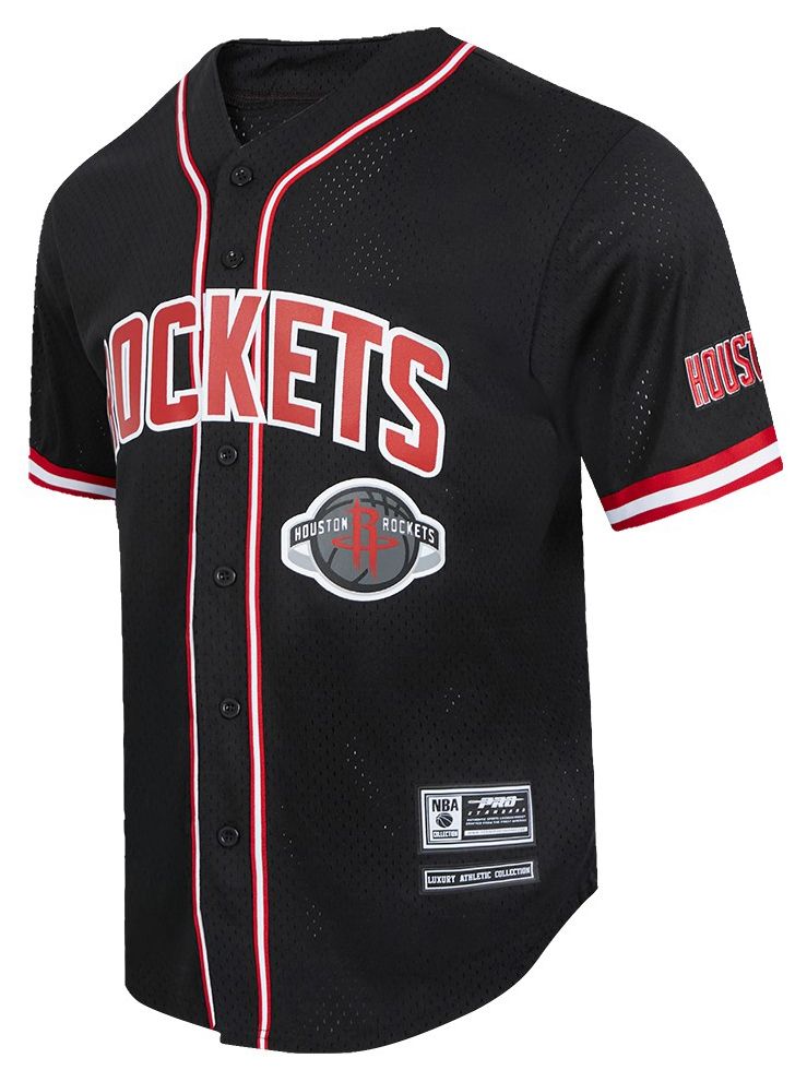 Pro Standard Men's Houston Rockets Black Classic Mesh Button Down Shirt product image