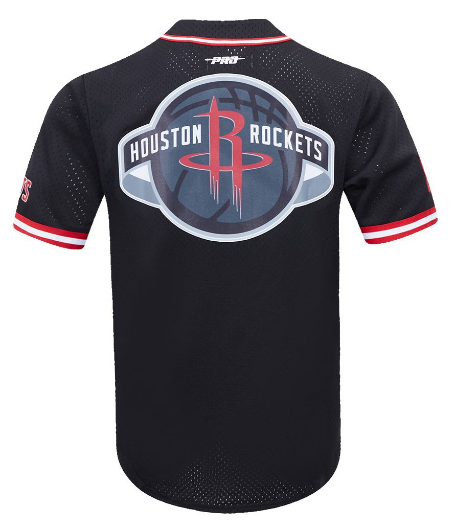 Pro Standard Men's Houston Rockets Black Script Tail Mesh Button Down Shirt product image