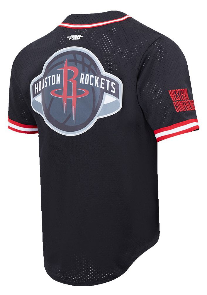 Pro Standard Men's Houston Rockets Black Script Tail Mesh Button Down Shirt product image