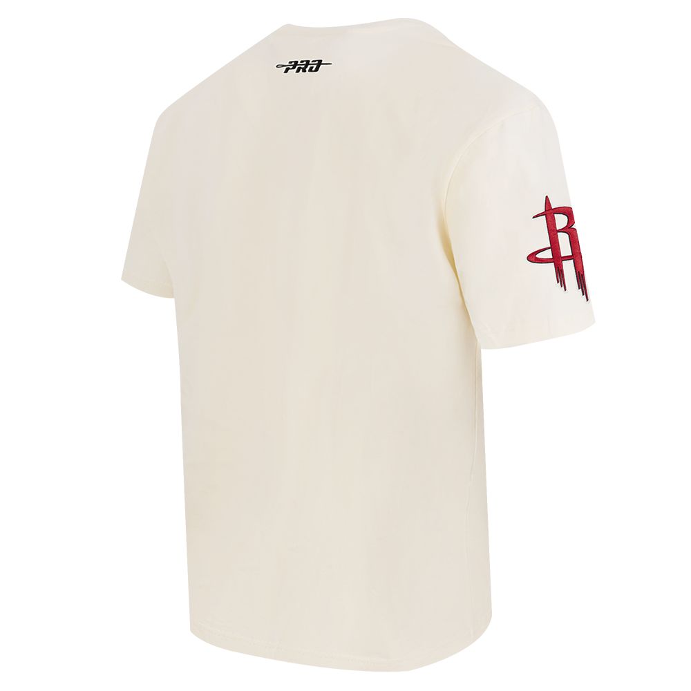 Pro Standard Men's Houston Rockets Off White Script Drop Shoulder T-Shirt product image