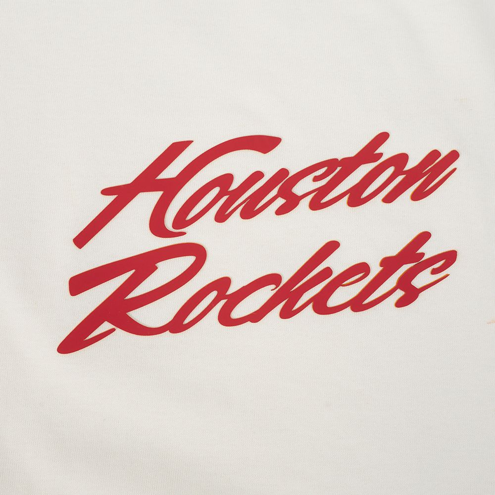 Pro Standard Men's Houston Rockets Off White Script Drop Shoulder T-Shirt product image
