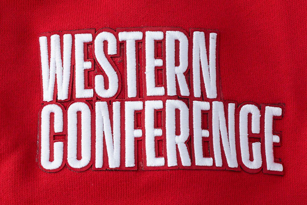 Pro Standard Men's Houston Rockets Red Script Tail Fleece Pullover Hoodie product image