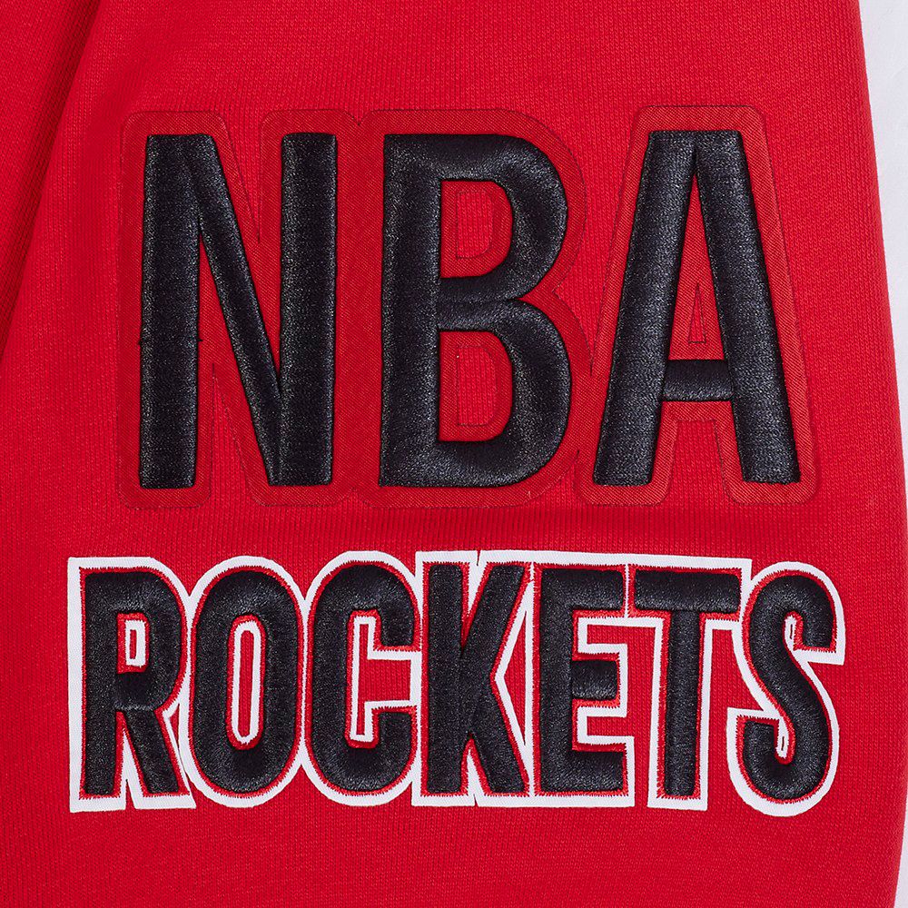 Pro Standard Men's Houston Rockets Red Rib Mash Up Fleece Pullover Hoodie product image